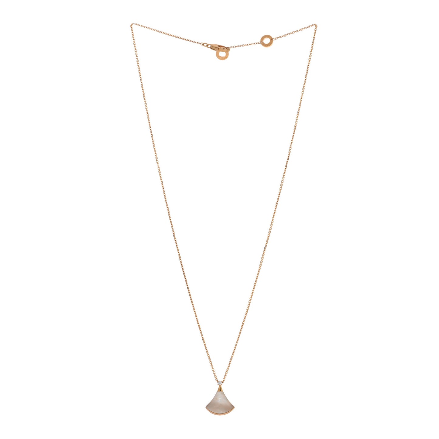 18K Yellow Gold Diamond Mother of Pearl Small Divas' Dream Pendant Necklace