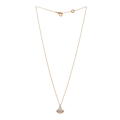 Bulgari 18K Yellow Gold Diamond Mother of Pearl Small Divas' Dream Pendant Necklace 3 of 4
