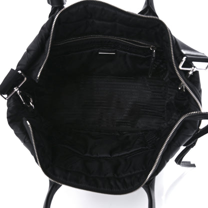 Prada Re-Nylon Nappa Triangle Quilted Padded Large Double Handled Zip Tote Black 5 of 9