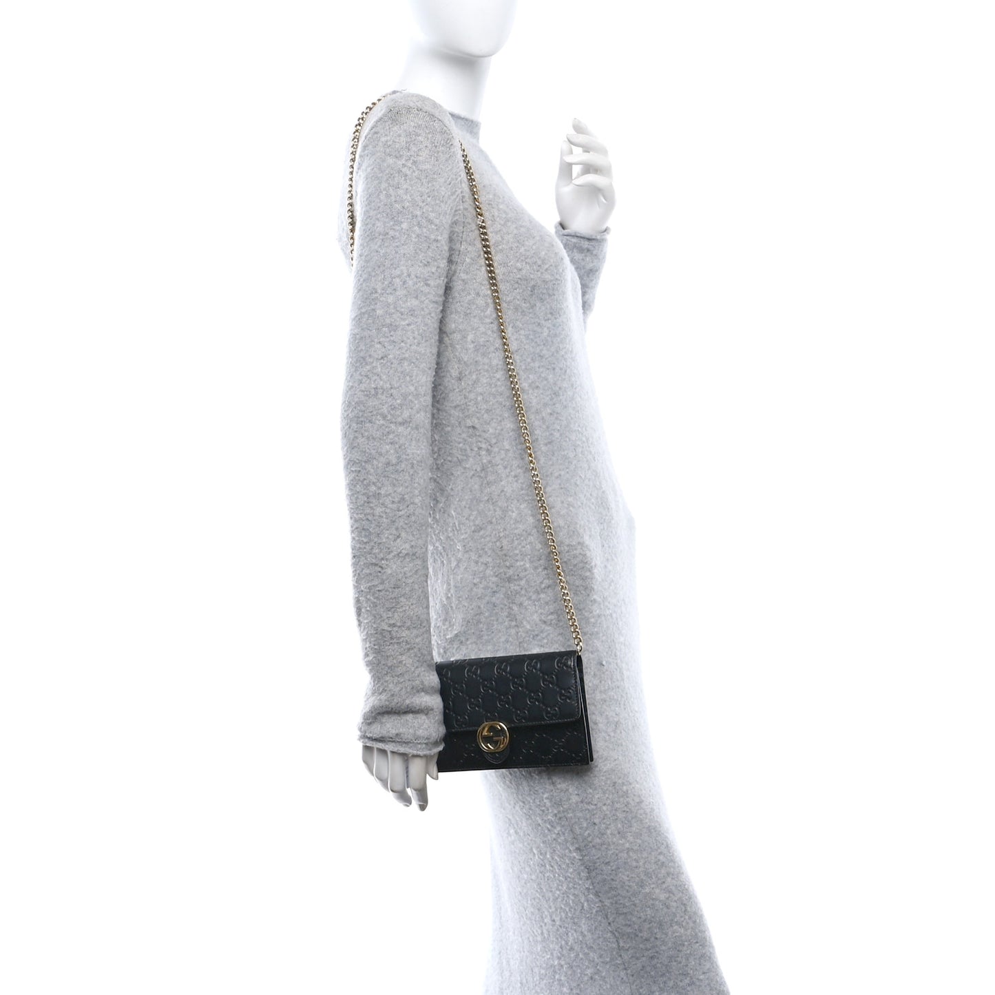 Guccissima Icon Chain Wallet Black