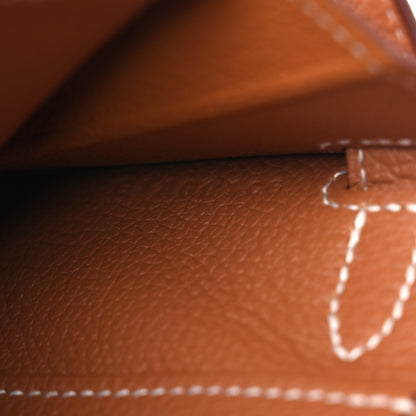 Hermes Evercolor Kelly Wallet To Go Gold 6 of 12