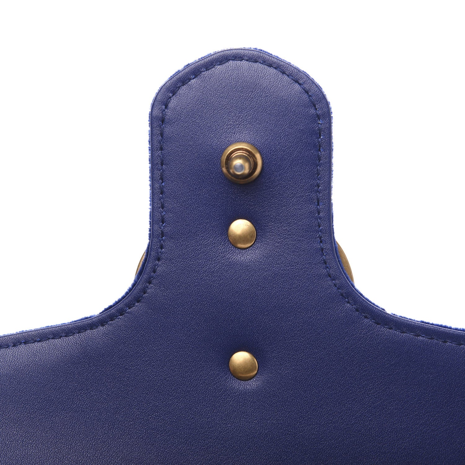 Gucci Velvet Matelasse Deer Embroidered Small GG Marmont Shoulder Bag Cobalt 9 of 10
