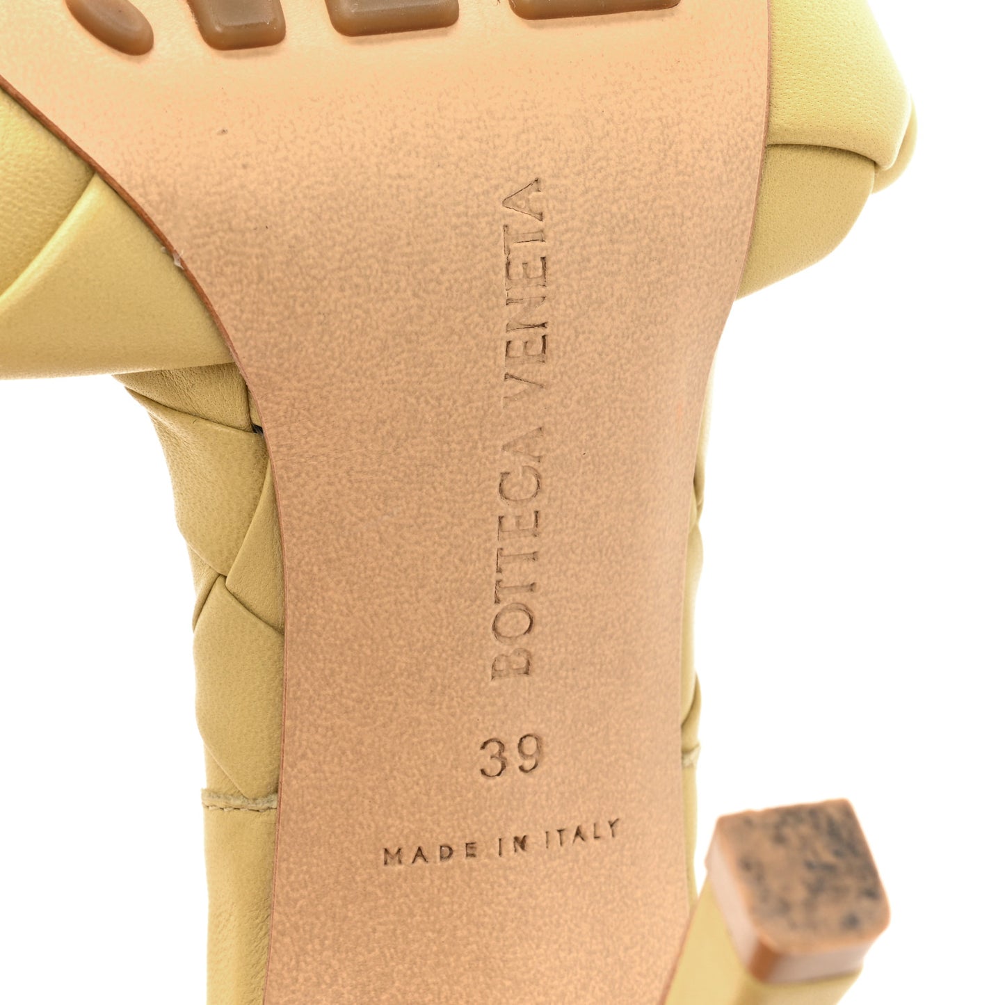 Nappa Maxi Intrecciato Lido Mule Sandals 39 Tapioca