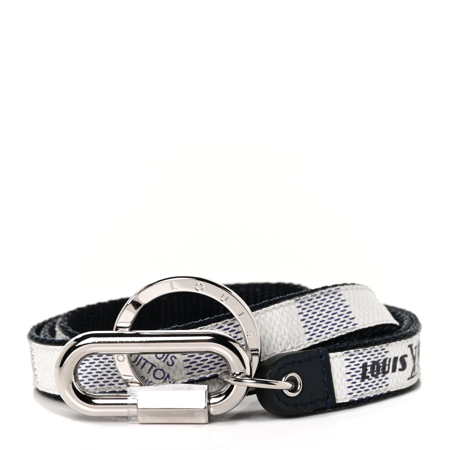 Damier Coastline Lanyard Key Holder White