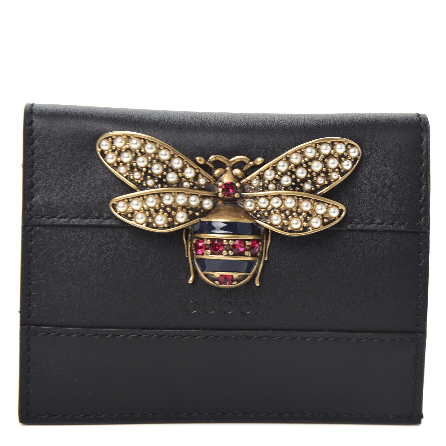 Gucci Calfskin Queen Margaret Card Case Wallet Black 1 of 6