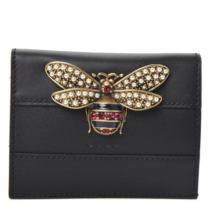 Gucci Calfskin Queen Margaret Card Case Wallet Black 1 of 6
