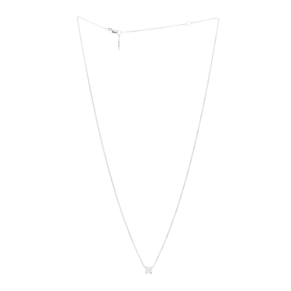 18K White Gold Diamond .23ct C De Cartier Pendant Necklace