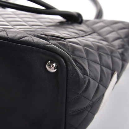 Chanel Calfskin Quilted Large Cambon Tote Black White 12 of 13