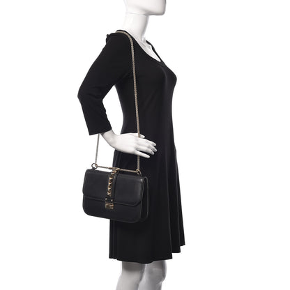 Valentino Garavani Vitello Medium Glam Lock Rockstud Flap Black 2 of 14