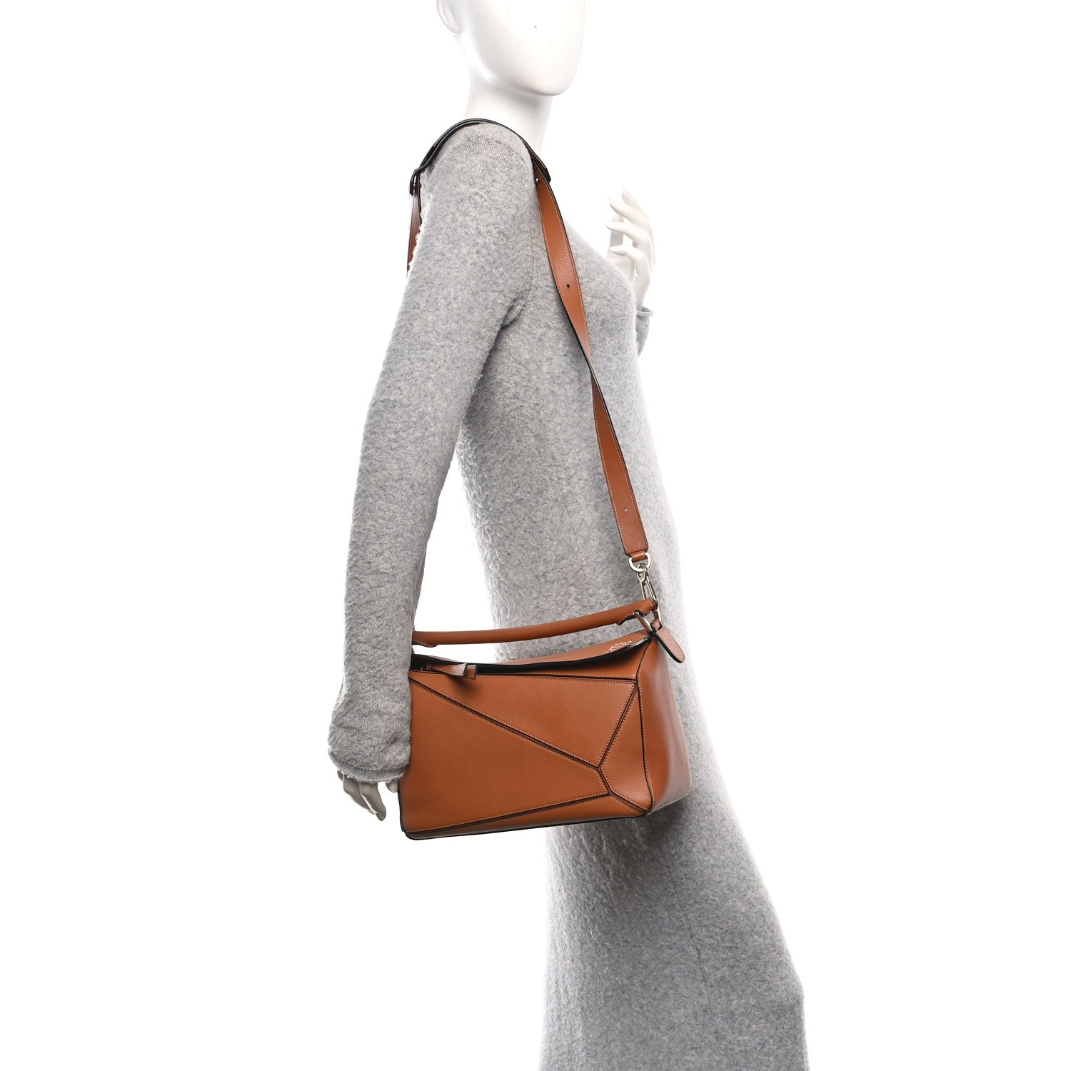 Loewe Calfskin Medium Puzzle Bag Tan 2 of 11