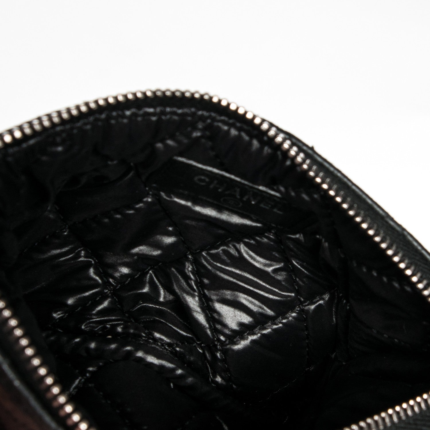 Chanel Woven Lambskin Quilted Small Cosmetic Pouch Black 5 of 6