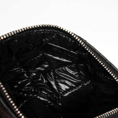 Chanel Woven Lambskin Quilted Small Cosmetic Pouch Black 5 of 6