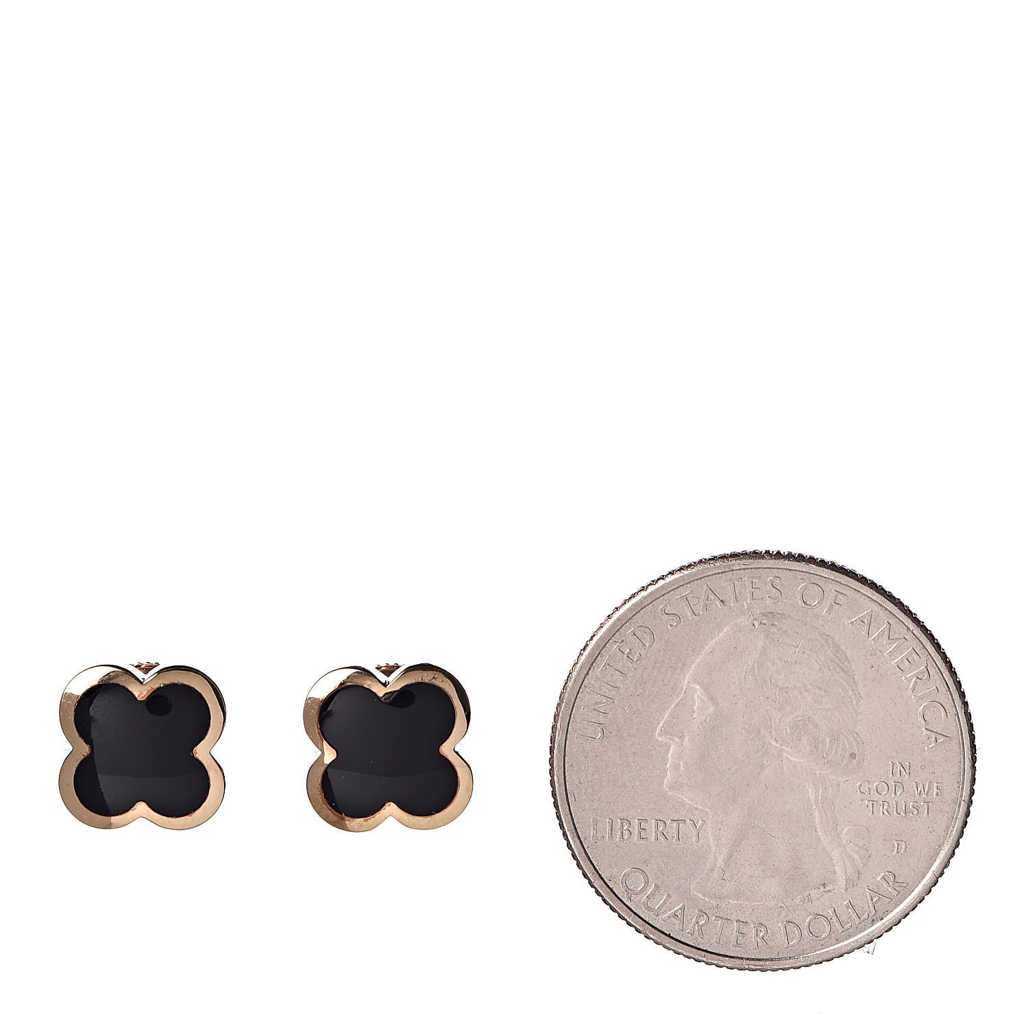 Van Cleef & Arpels 18K Yellow Gold Onyx Pure Alhambra Earrings 2 of 6