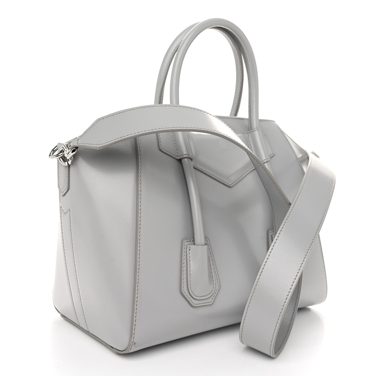 Box Calfskin Small Lock Antigona Shoulder Bag Cloud Grey