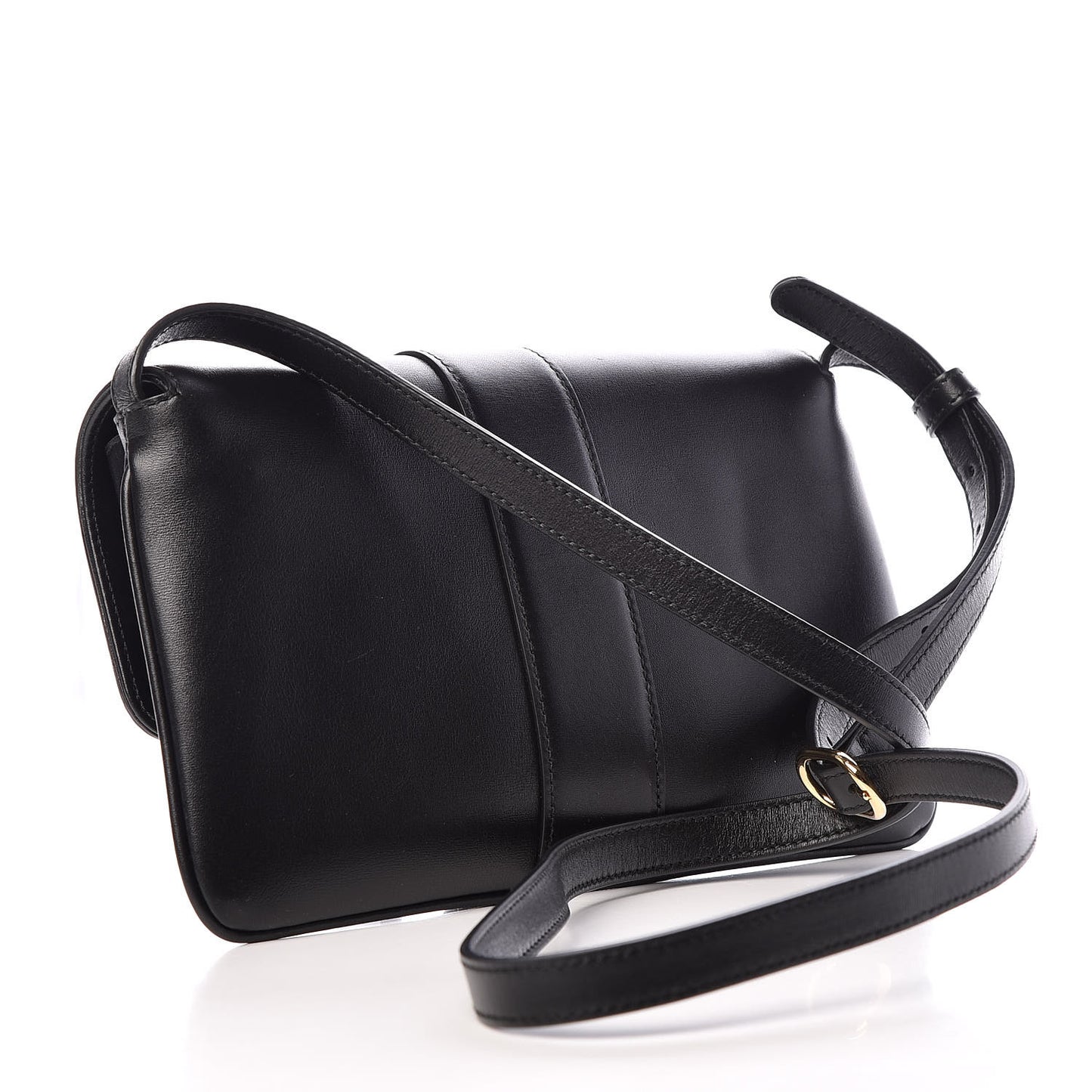 Vitello Palmellato Lux Small Arli Flap Shoulder Bag Black