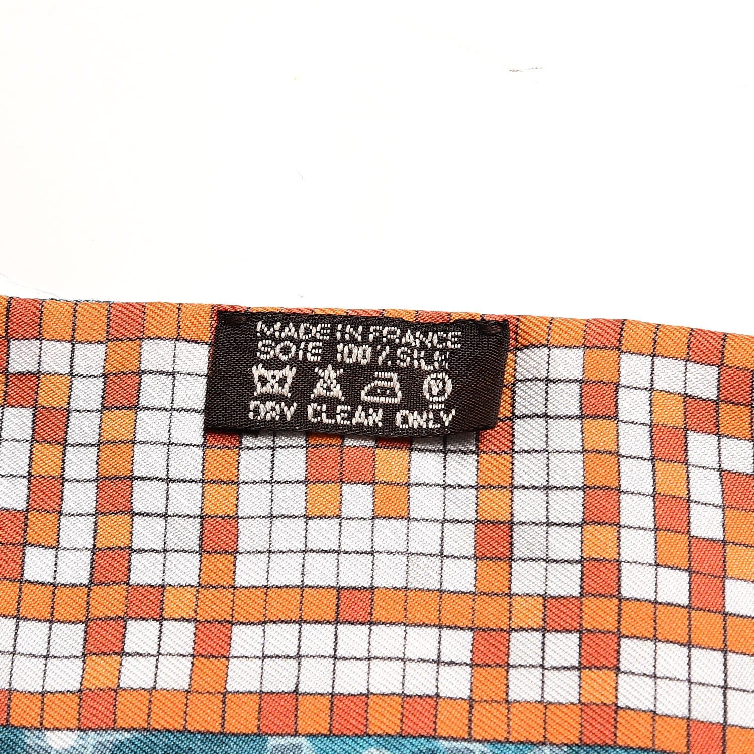 Hermes Silk A Beverly Hills Twilly Orange Bleu Blanc 4 of 5