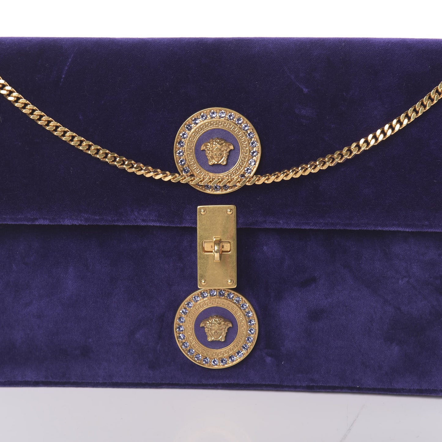 Velluto Vitello Tribute Wallet Chain Crossbody Viola