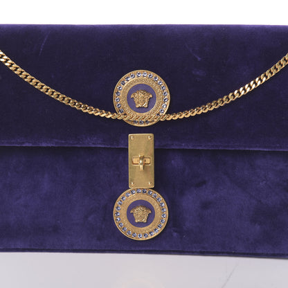 Versace Velluto Vitello Tribute Wallet Chain Crossbody Viola 8 of 10