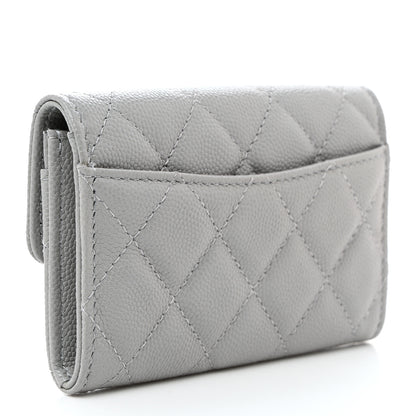 Chanel Caviar Quilted Flap Card Holder Wallet Dark Grey 3 of 9