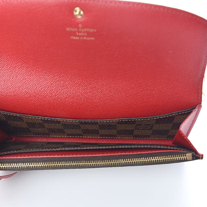 Louis Vuitton Damier Ebene Emilie Wallet Red 5 of 6