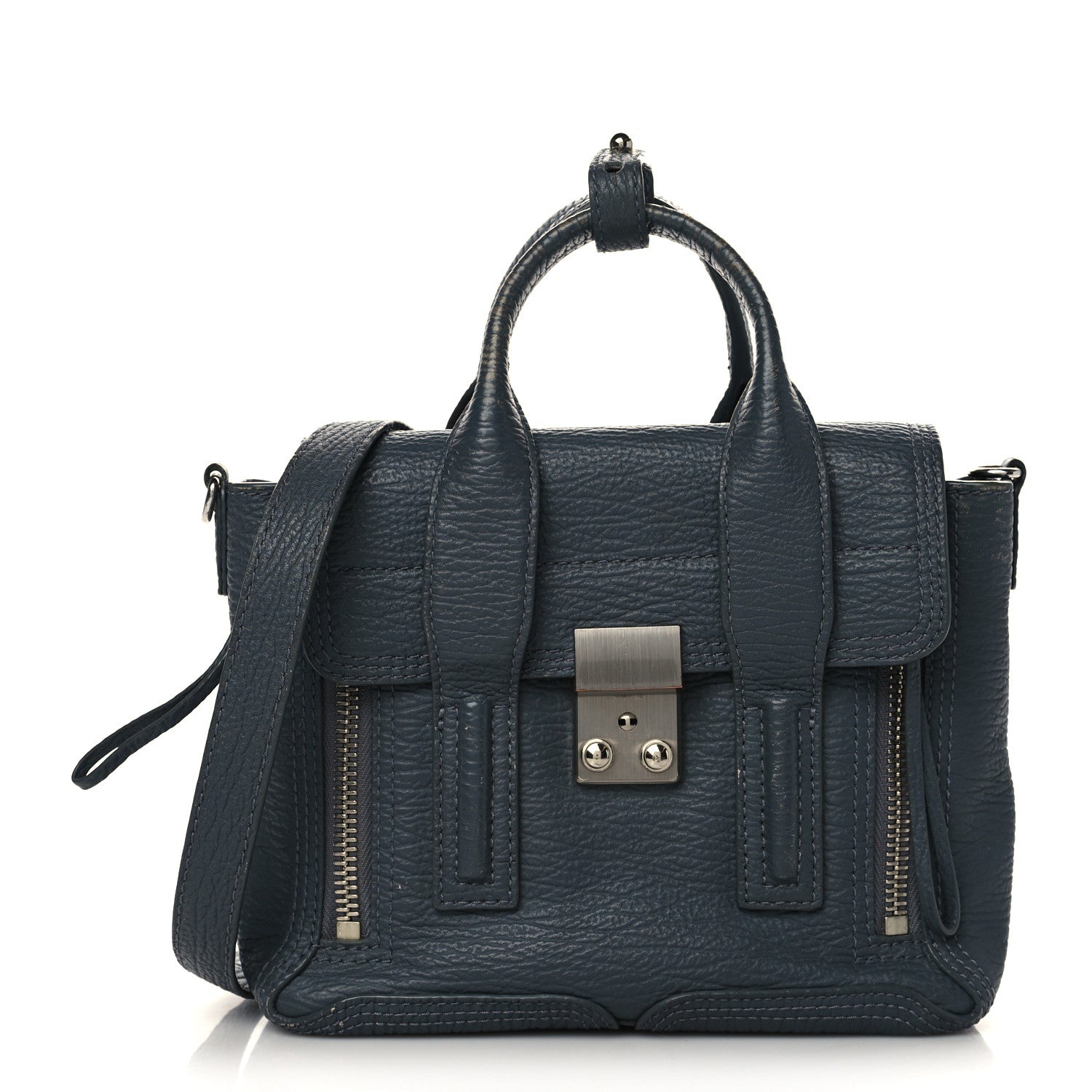 3.1 Phillip Lim Textured Calfskin Mini Pashli Satchel Storm 1 of 11