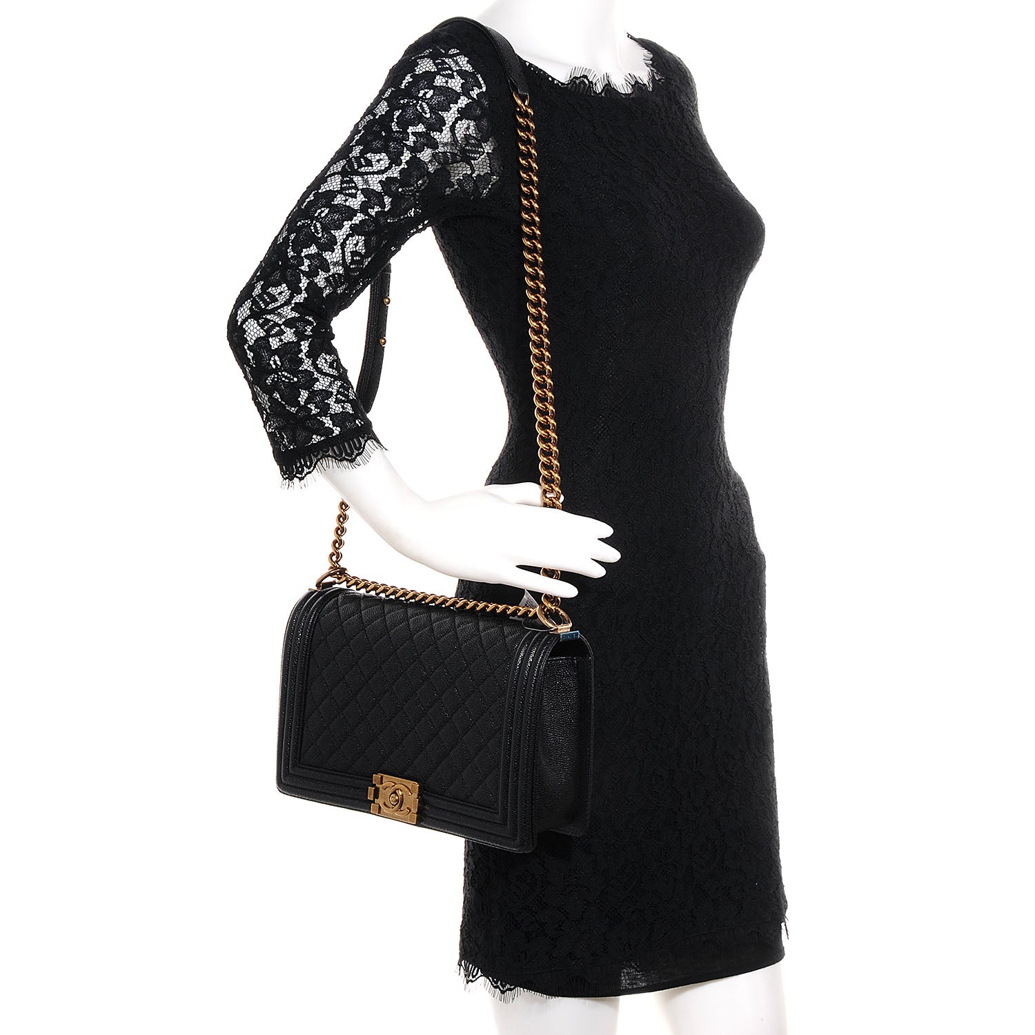 Chanel Caviar Medium Boy Flap Bag Black 2 of 9