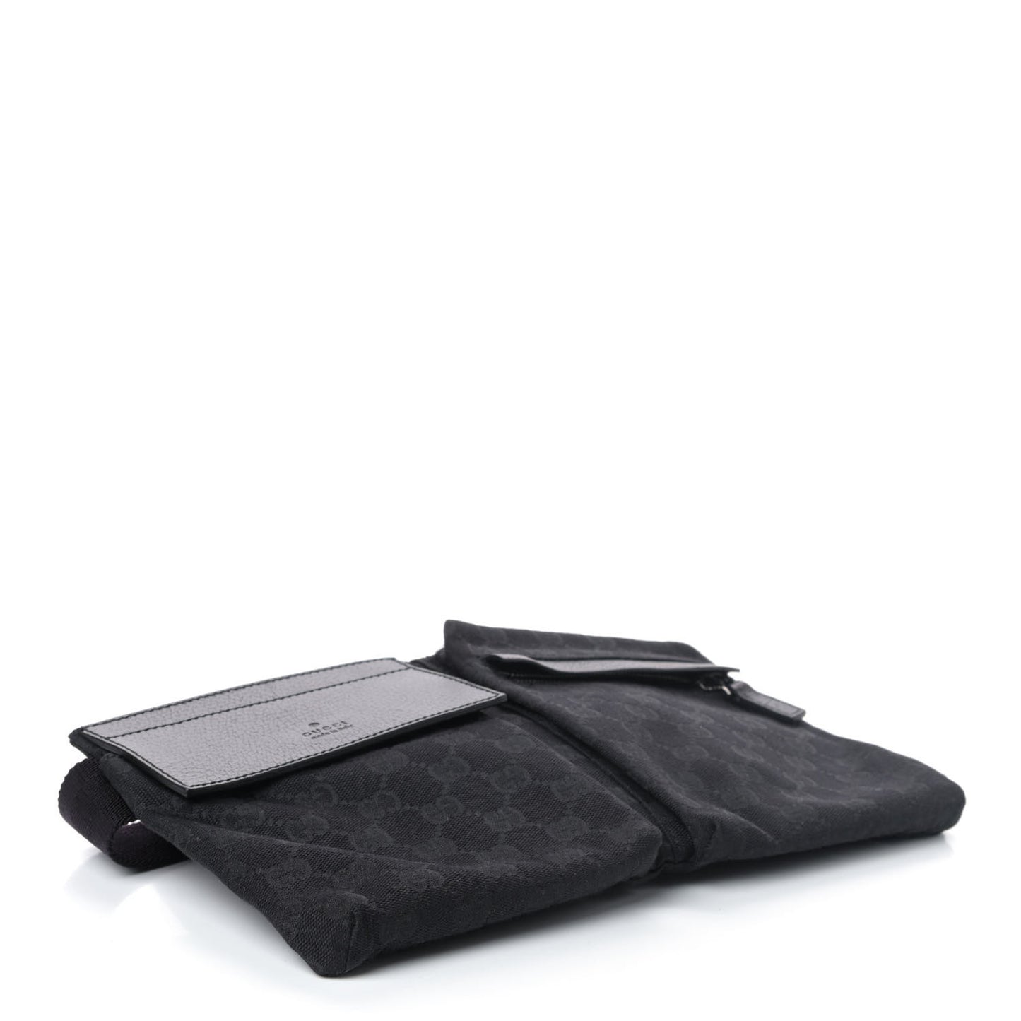 GG Monogram Double Pocket Belt Bag Black
