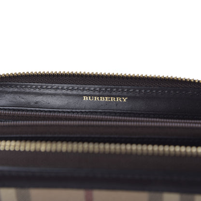 Burberry Haymarket Check Large Ziggy Zip Around Wallet Chocolate 9 of 9