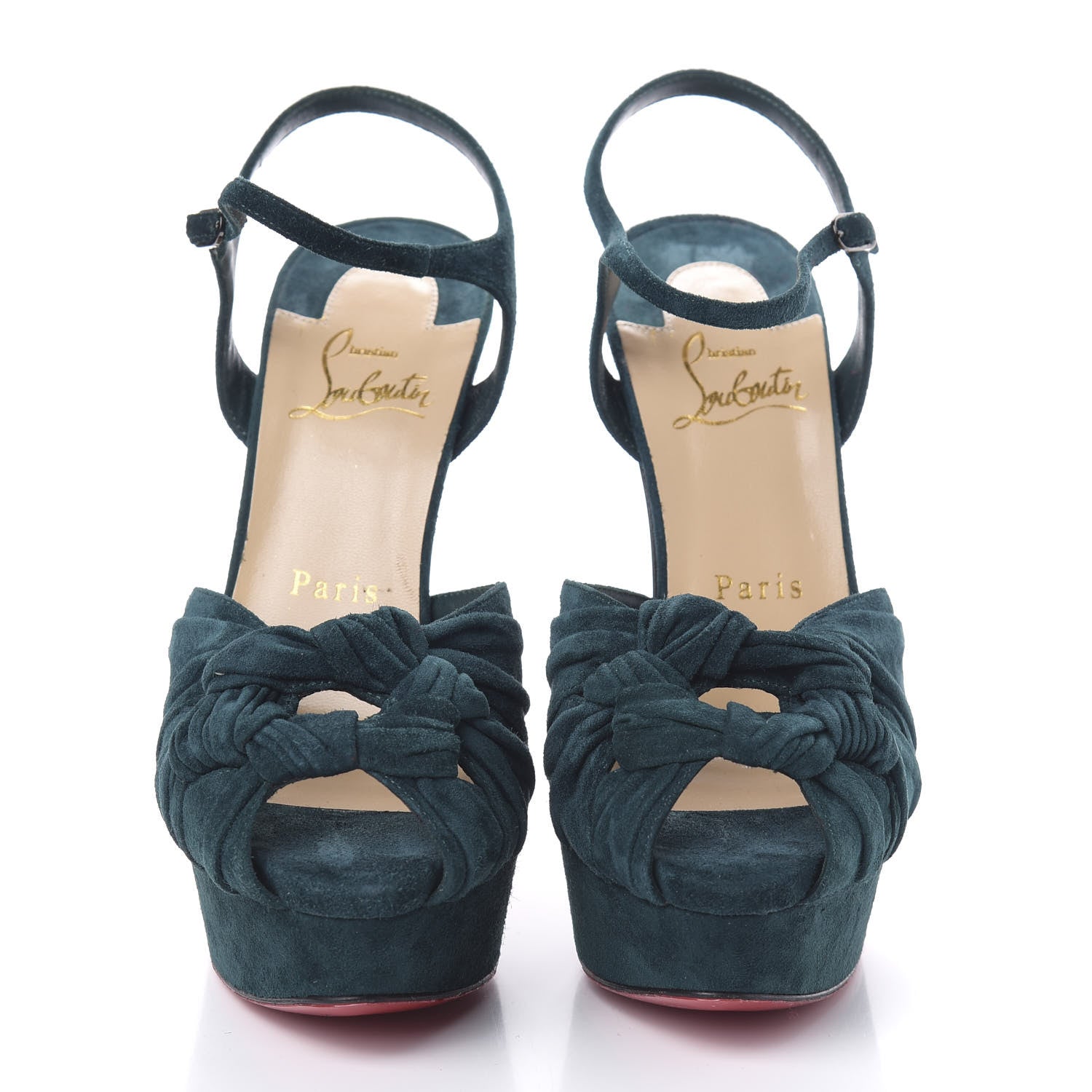 Christian Louboutin Veau Velours Ionescadiva 150 Pumps 37.5 Lagune 2 of 8
