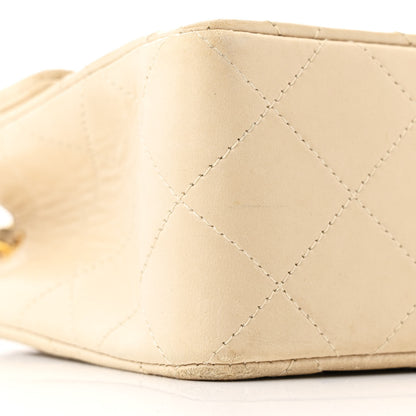 Chanel Lambskin Quilted Mini Square Flap Beige 9 of 14