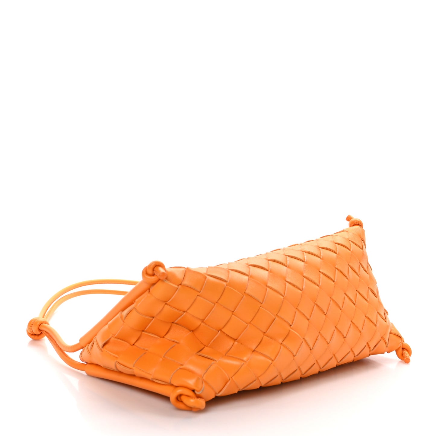 Nappa Intrecciato Pouch On Strap Tangerine
