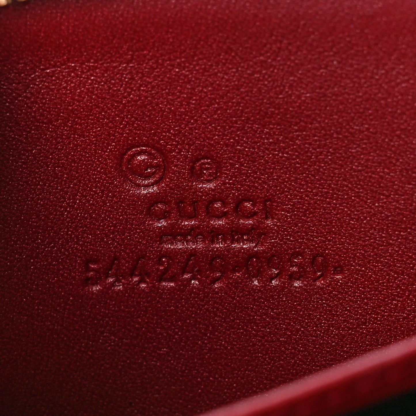 Microguccissima Zip Around Card Case Red