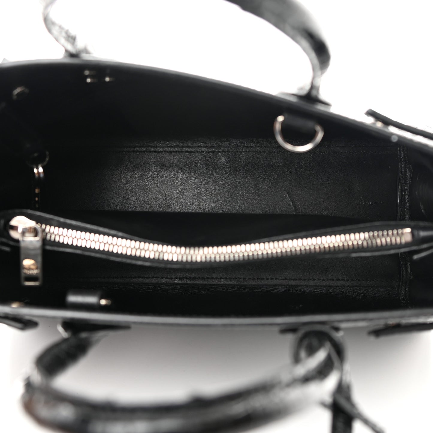 Calfskin Crocodile Embossed Baby Sac De Jour Black