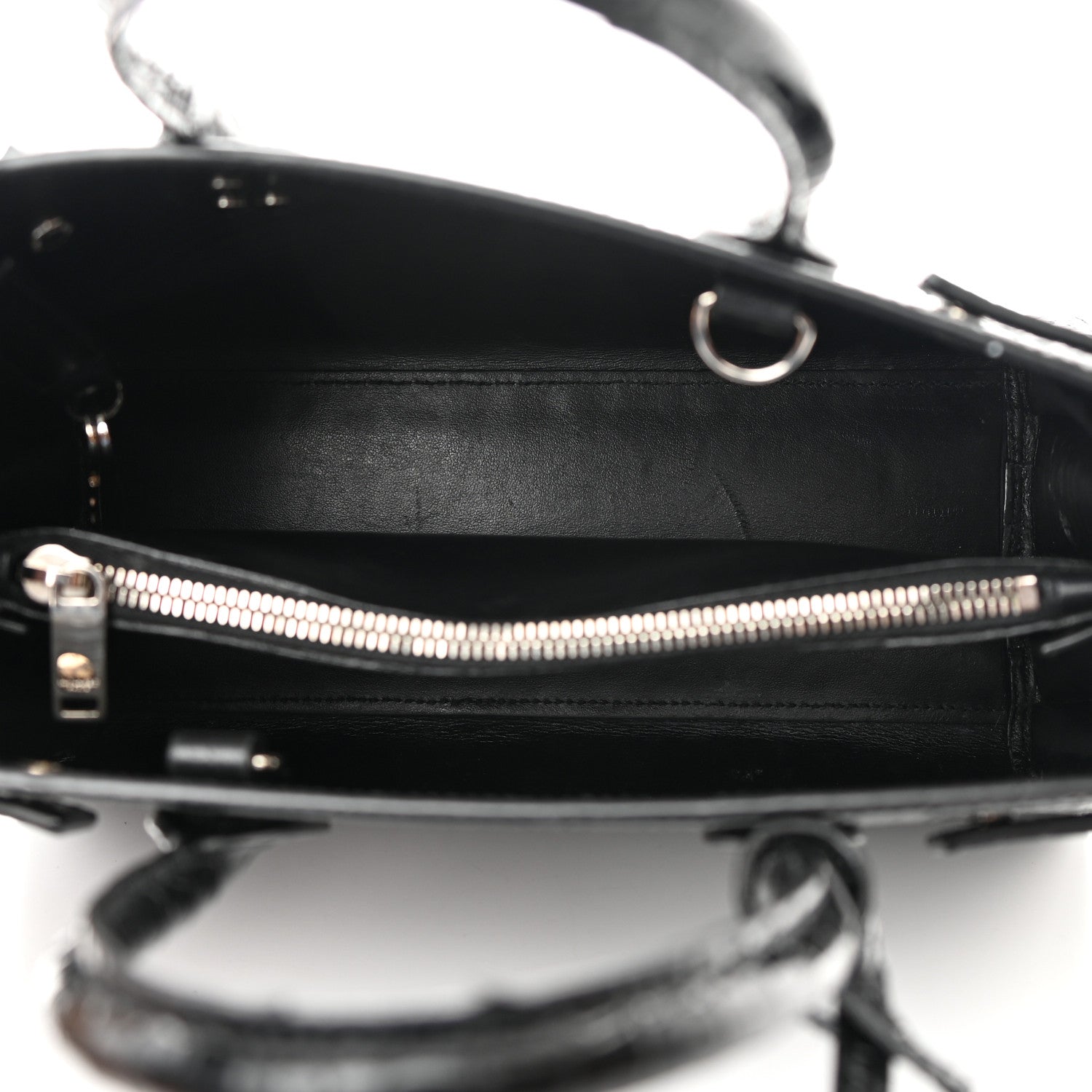 Saint Laurent Calfskin Crocodile Embossed Baby Sac De Jour Black 6 of 20