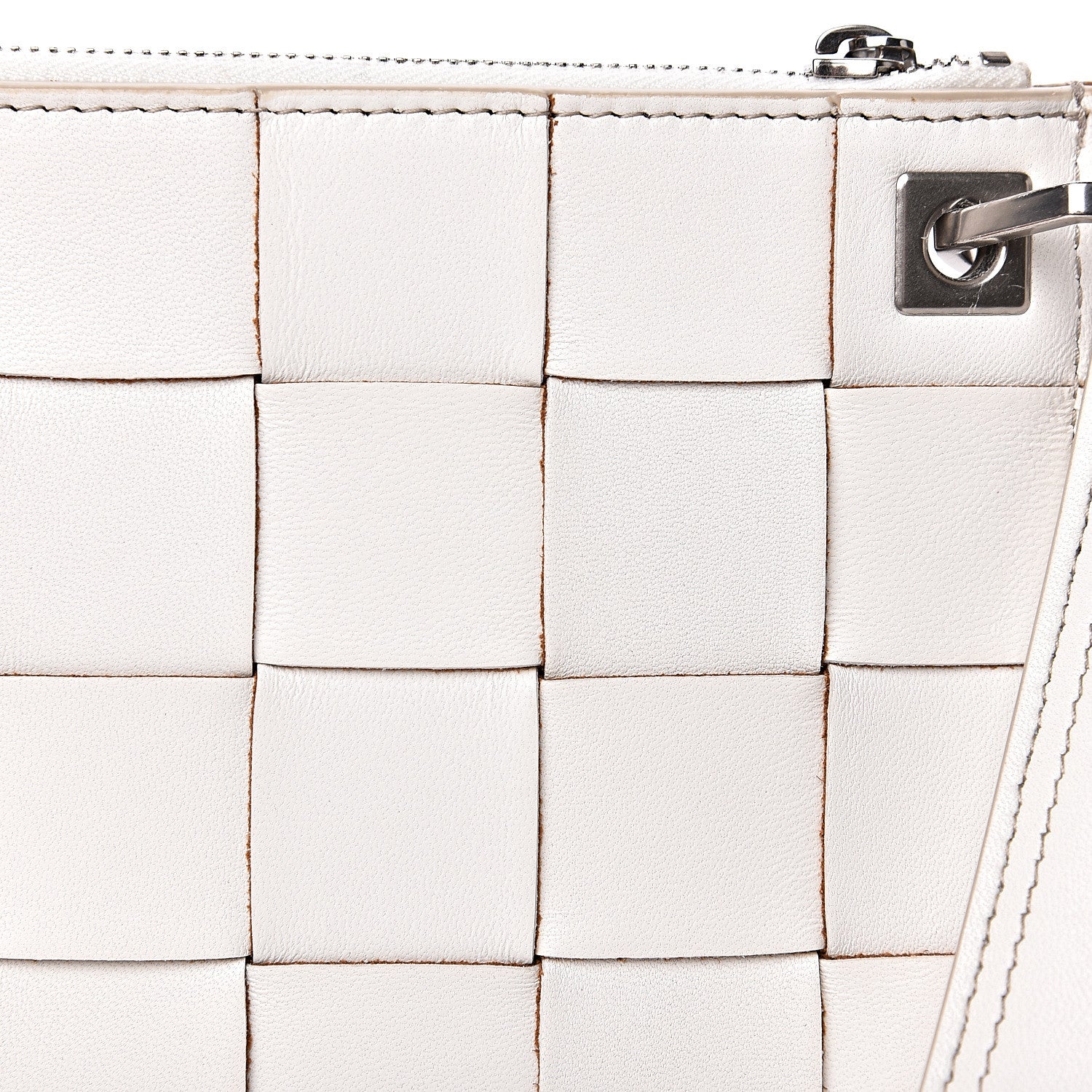 Bottega Veneta Nappa Maxi Intreccio Small Pouch White 8 of 9