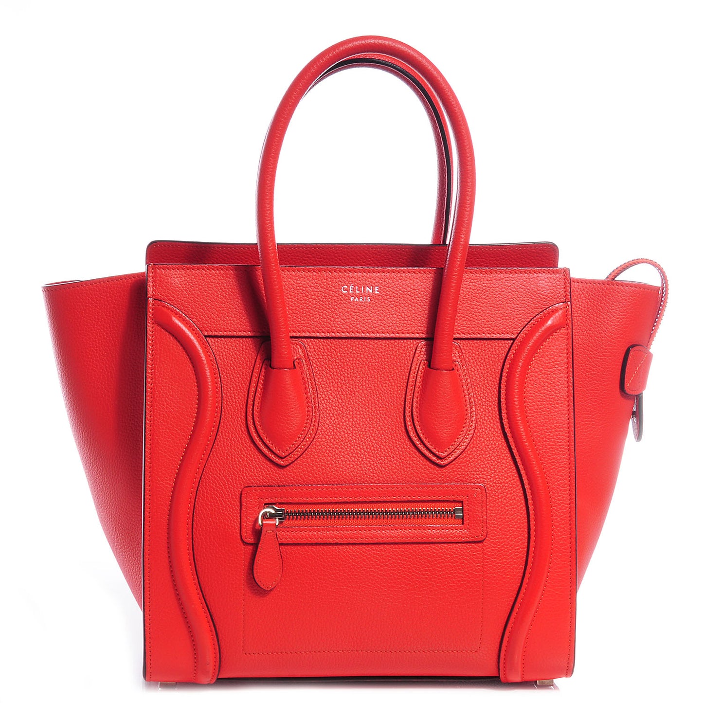 Drummed Leather Micro Luggage Coquelicot
