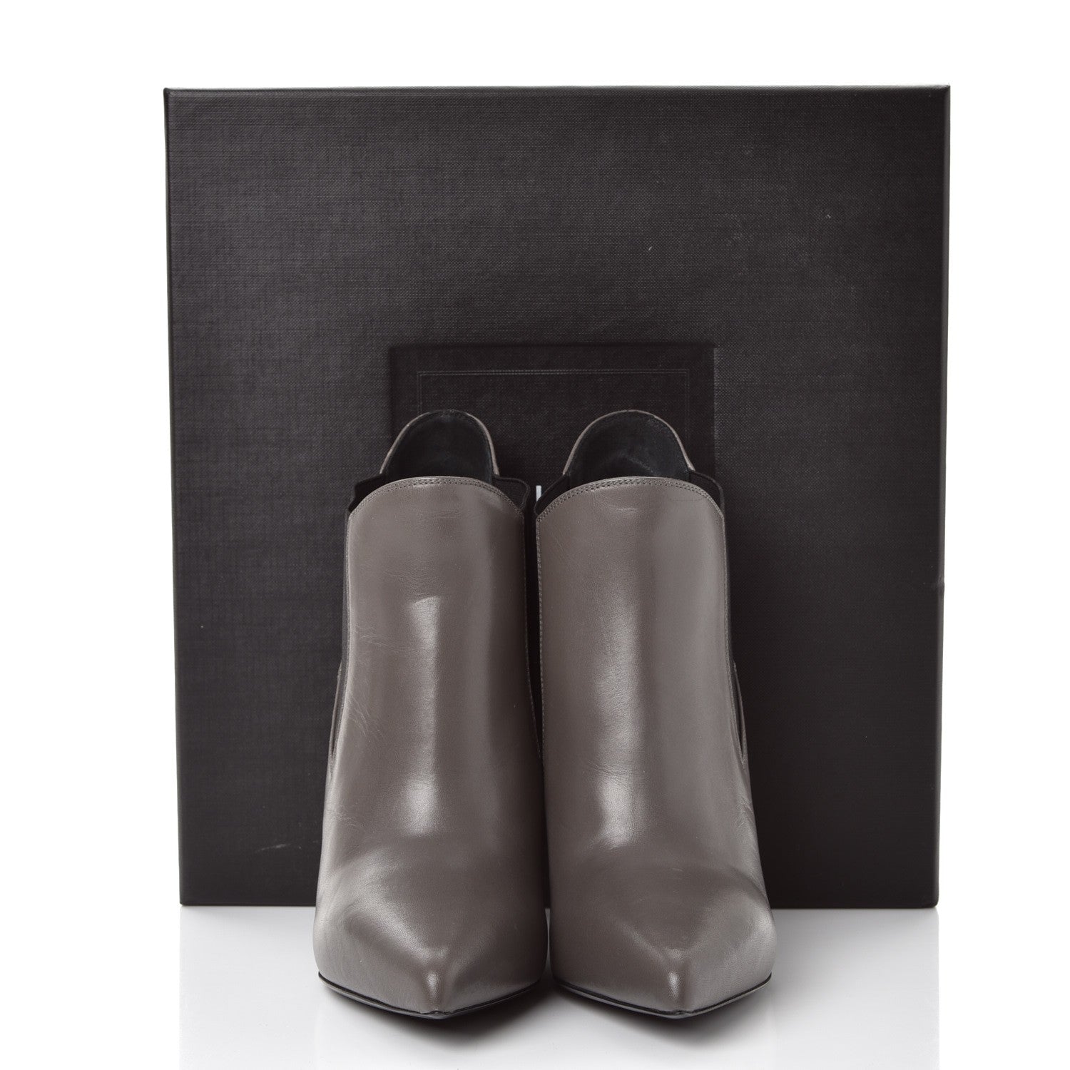 Saint Laurent Calfskin Classic Paris Ela 110 Ankle Boots 36 Earth 9 of 9