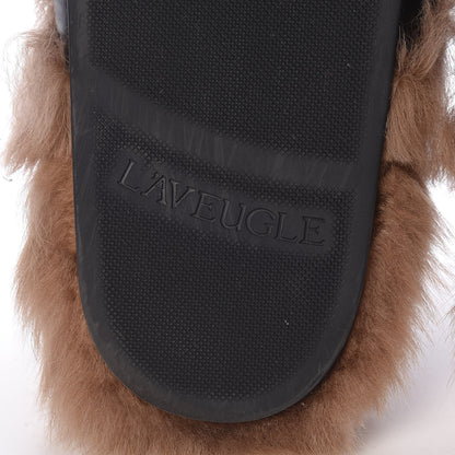 Gucci Calfskin Fur Mens Horsebit River Slingback Slippers 8 Black 9 of 11