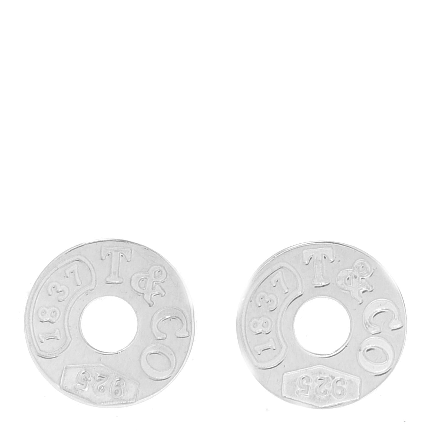 Tiffany Sterling Silver 1837 Circle Earrings 1 of 6