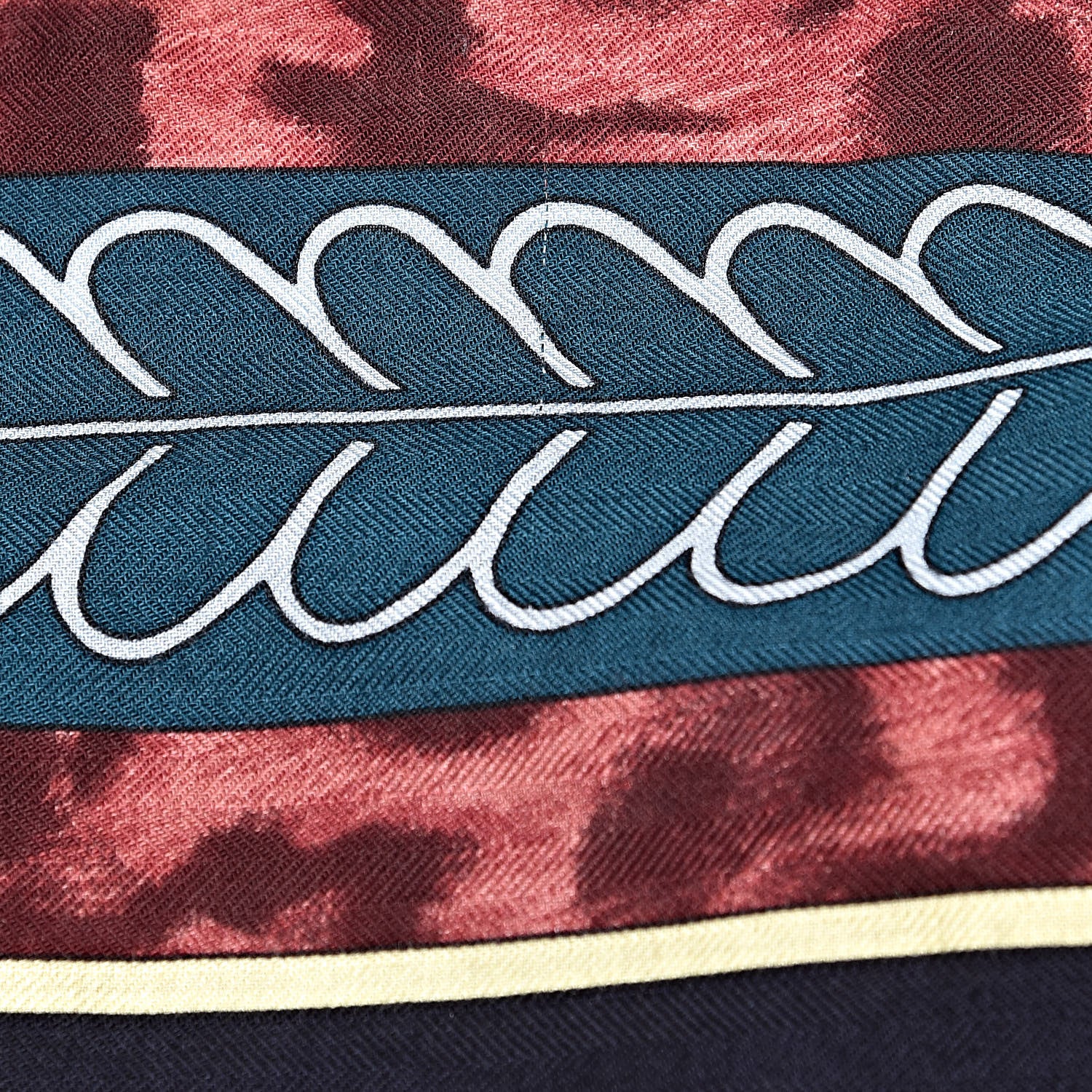 Hermes Cashmere Silk Selle d'Officier En Grande Tenue Shawl 140 Marine Petrole Ciel 8 of 8