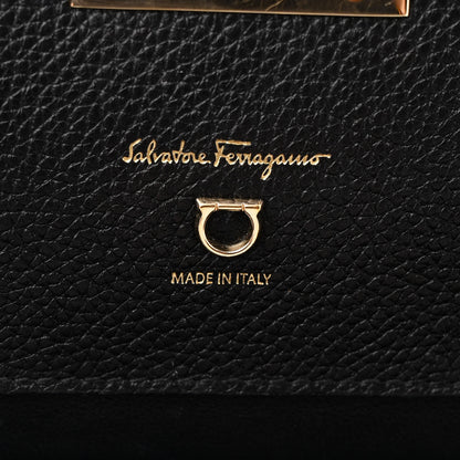 Salvatore Ferragamo Calfskin Large Studio Bag Dune Bone Black 7 of 10