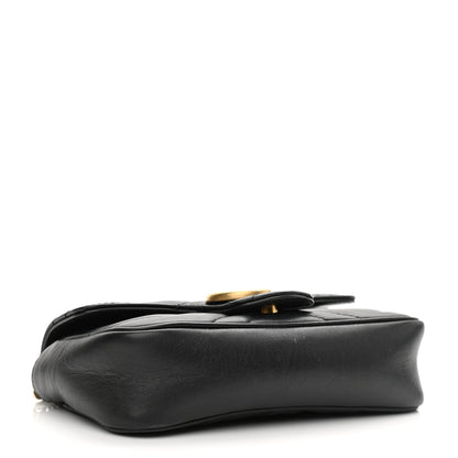 Gucci Calfskin Matelasse Super Mini GG Marmont Shoulder Bag Black 4 of 15