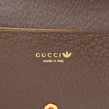 Gucci X ADIDAS Monogram Trefoil Embossed Wallet On Chain Brown 6 of 11