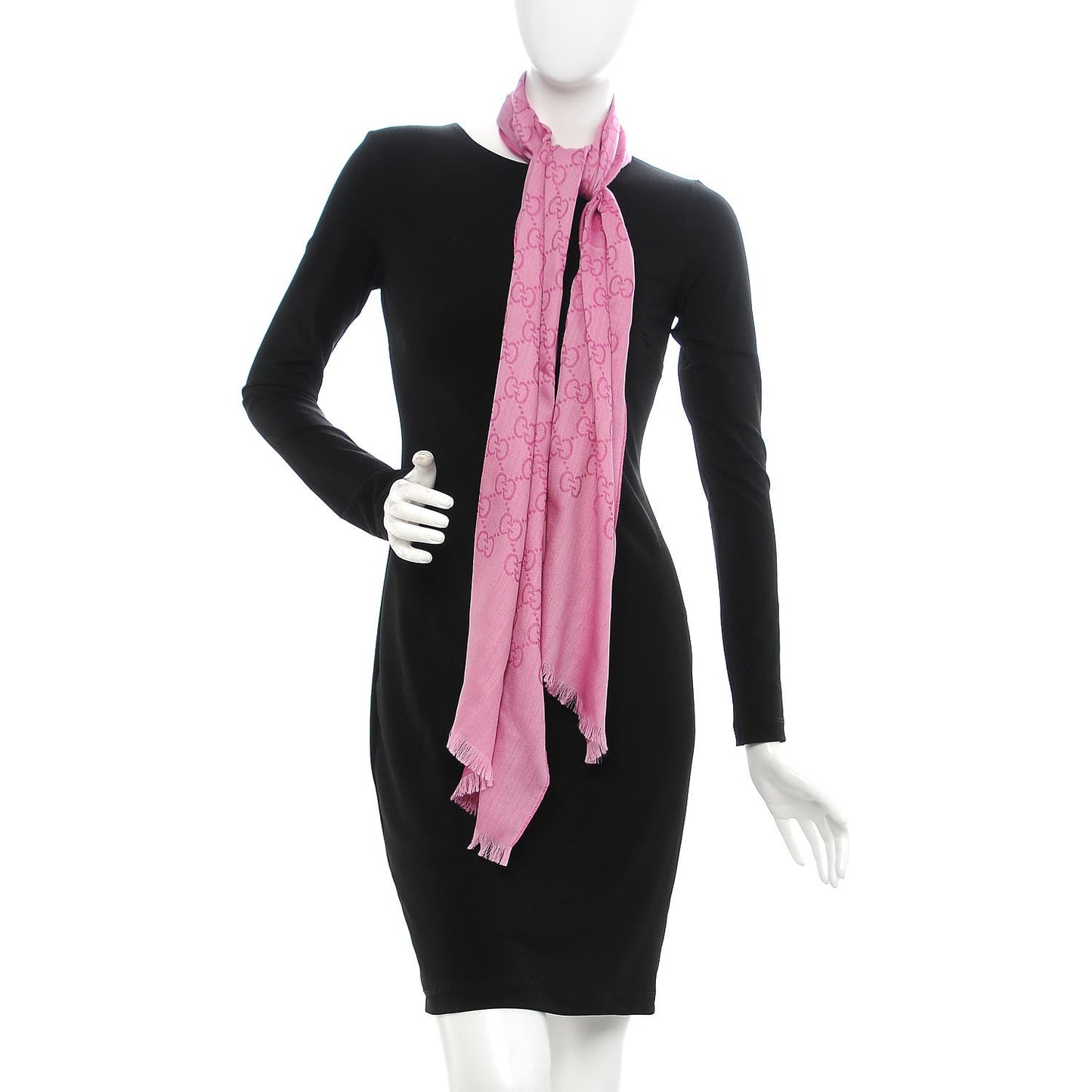 Wool Silk GG Monogram GGNat Scarf Roseate