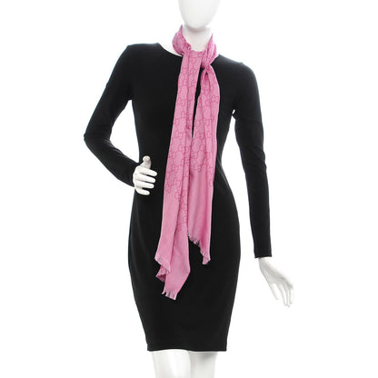 Gucci Wool Silk GG Monogram GGNat Scarf Roseate 2 of 8