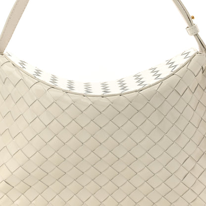 Bottega Veneta Brushed Calfskin Intrecciato Cradle Fold Over Shoulder Bag White 7 of 9