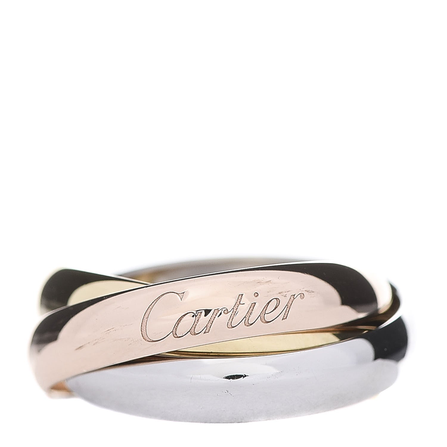 Cartier 18K Pink Yellow White Gold Classic Trinity Ring 49 4.75 1 of 6