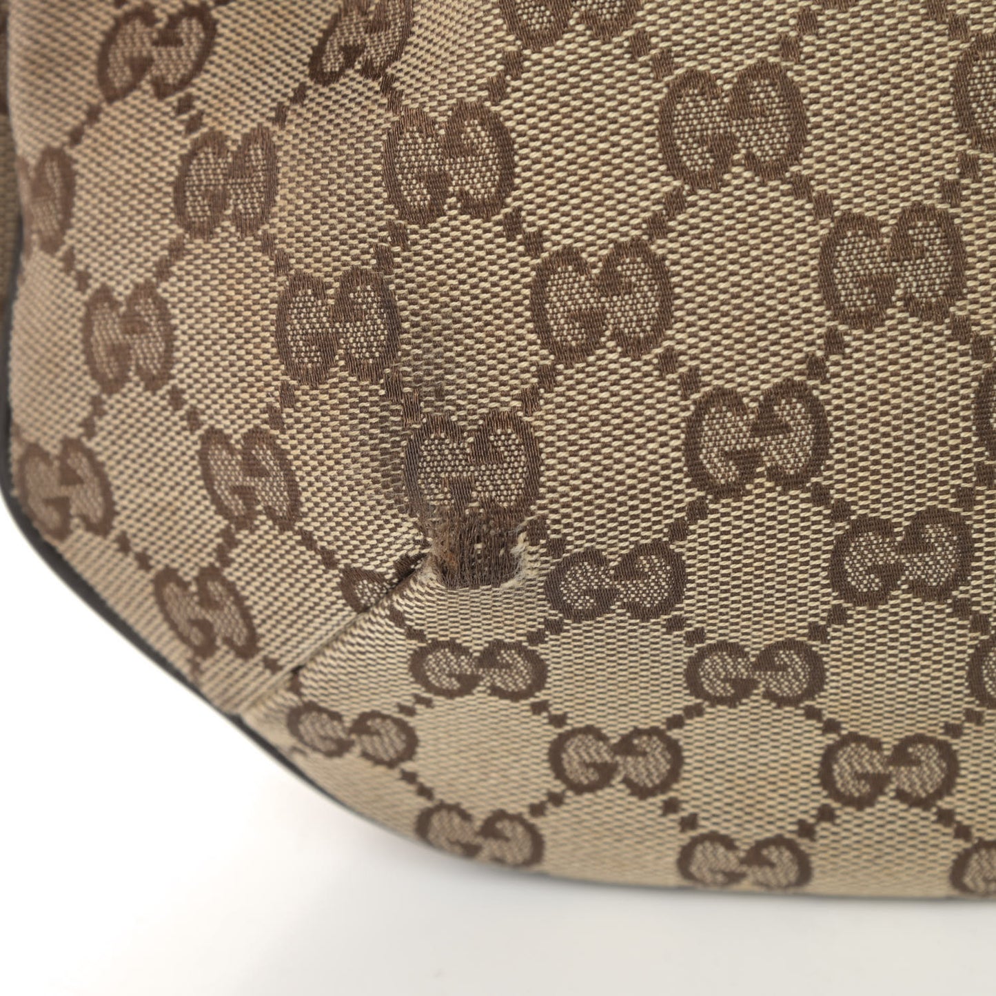 Monogram Web Medium Half Moon Hobo Dark Brown