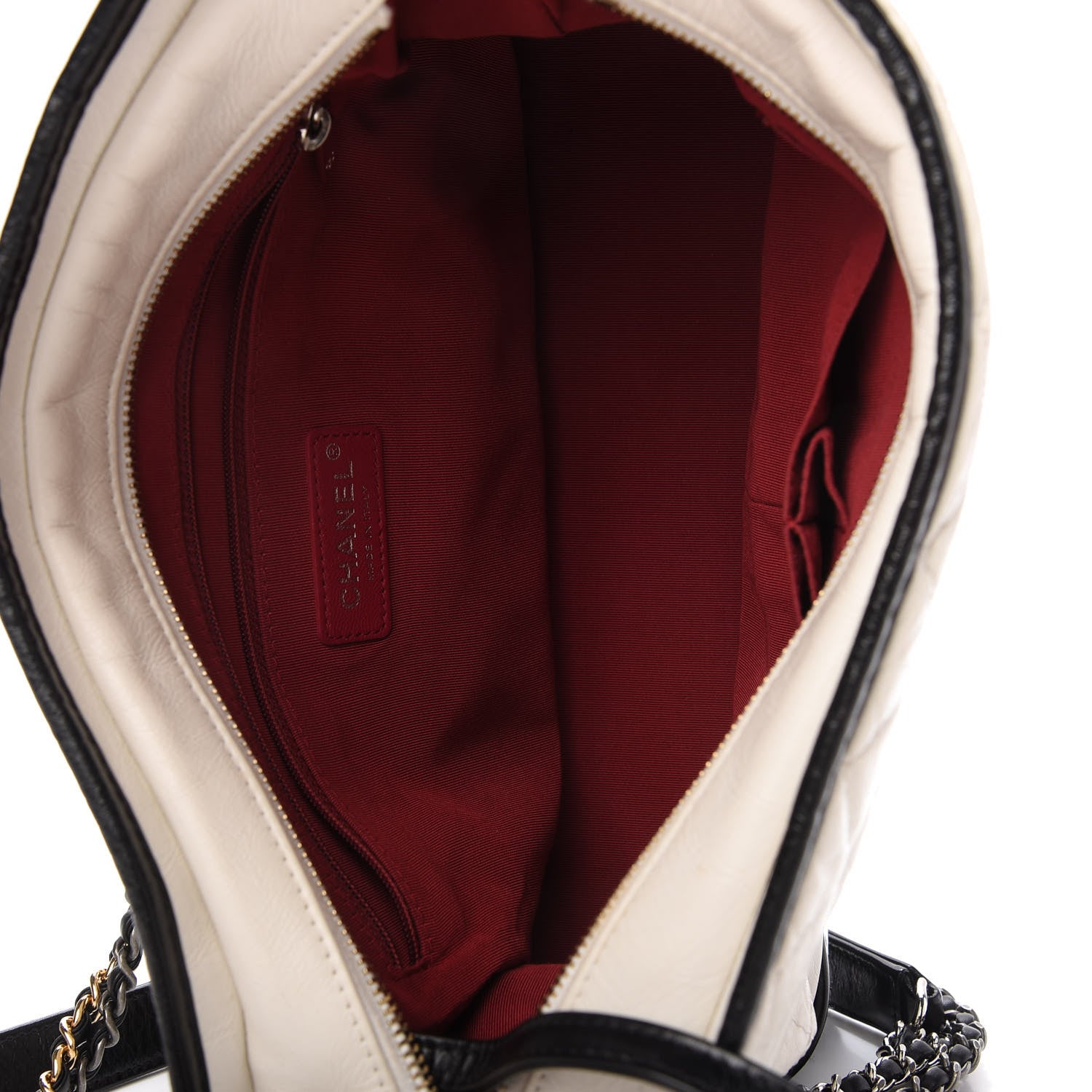 Chanel Aged Calfskin Quilted Medium Gabrielle Hobo Black White 5 of 10