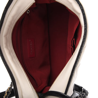 Chanel Aged Calfskin Quilted Medium Gabrielle Hobo Black White 5 of 10